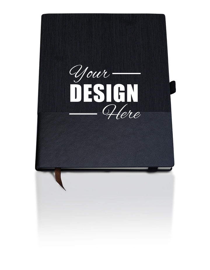 Premium Grey A5 Leather-Bound Promotional Notebook – 100 Sheets | Corporate Gift black